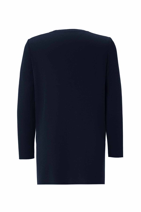 T26K-6001 Uzun Kollu Basic Triko Tunik OASI-DARK NAVY - 2
