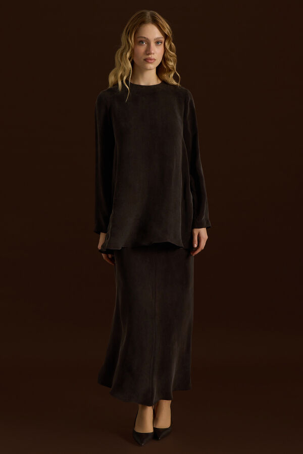 Long Sleeve Cupro Tunic - 4