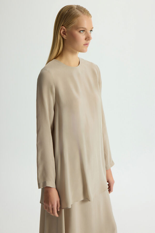 Long Sleeve Cupro Tunic - 2