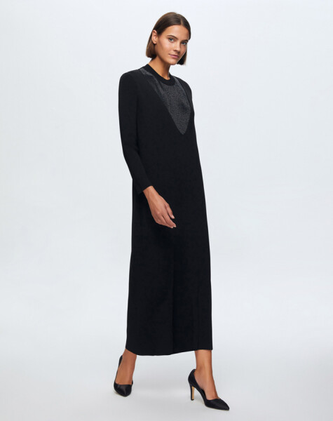 T24K-4010 V-Neck Stone Detailed Dress - 13