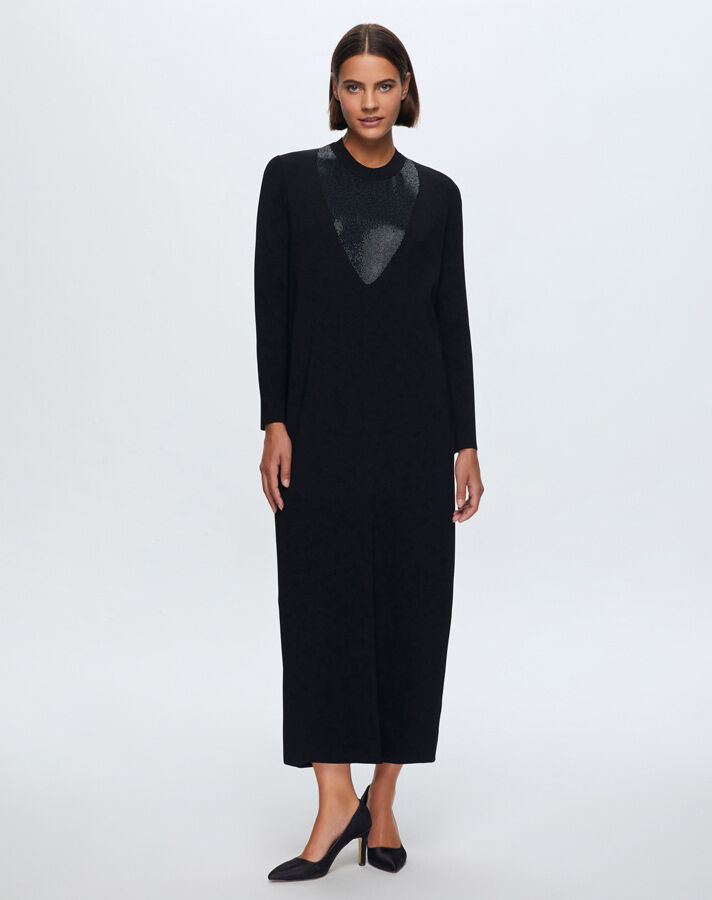 T24K-4010 V-Neck Stone Detailed Dress - 14