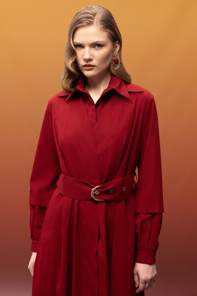 V Yaka Poplin Kap Cherry - 5