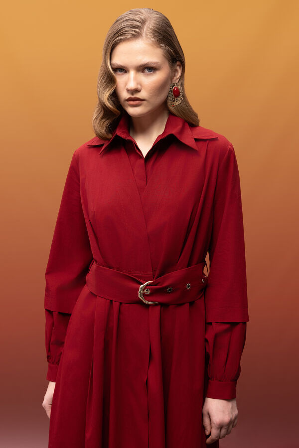 V Yaka Poplin Kap Cherry - 5