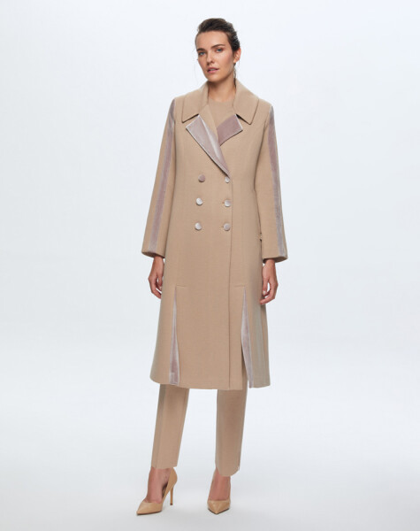 T24K-8005 Velvet Detailed Knitwear Coat - 4