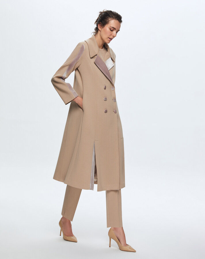 T24K-8005 Velvet Detailed Knitwear Coat - 5