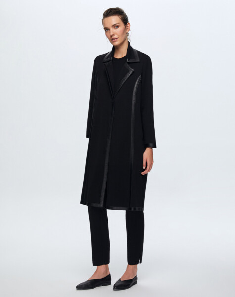 T24K-8005 Velvet Detailed Knitwear Coat - 1