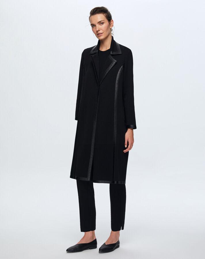T24K-8005 Velvet Detailed Knitwear Coat - 1