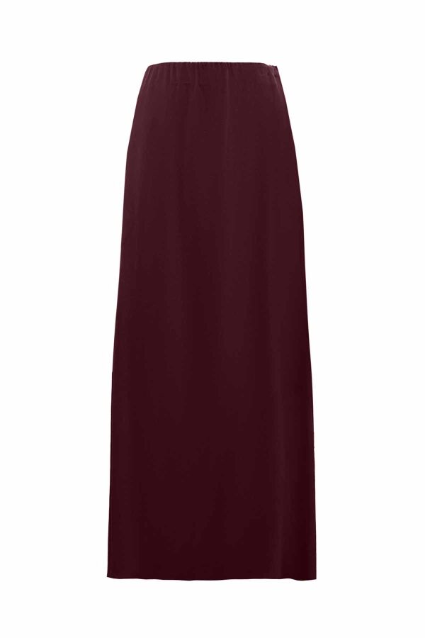 T26K-2007 Verev Kesim Cupro Etek PLUM - 2