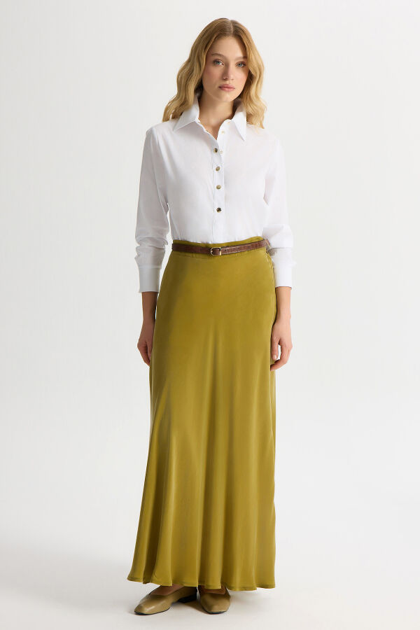 Verev Kesim Cupro Etek Amber - 2