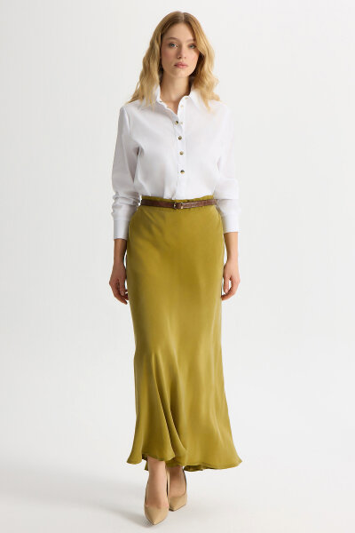 Verev Kesim Cupro Etek Amber - 3