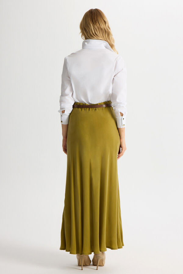 Verev Kesim Cupro Etek Amber - 4