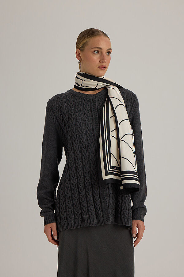  Verev Kesim Düz Renk Etek Antrasit - 4