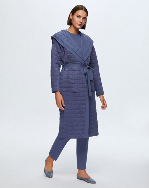 T24K-9026 Quilted Cardigan with Waist Belt - 3