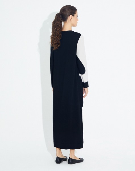 T23Y-4025 Wave Patterned Long Knitwear Dress - 4