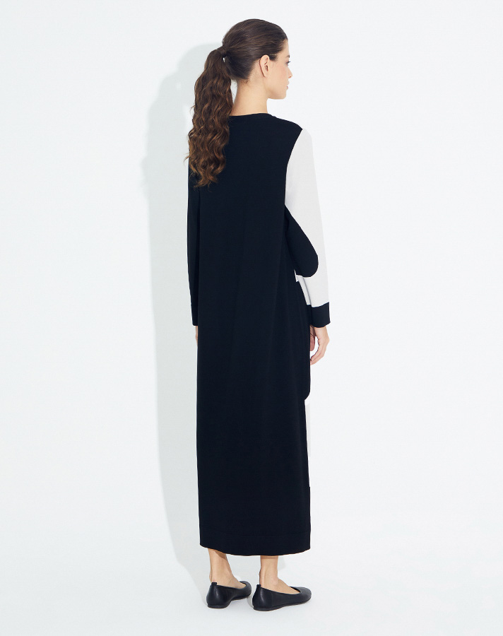T23Y-4025 Wave Patterned Long Knitwear Dress - 4