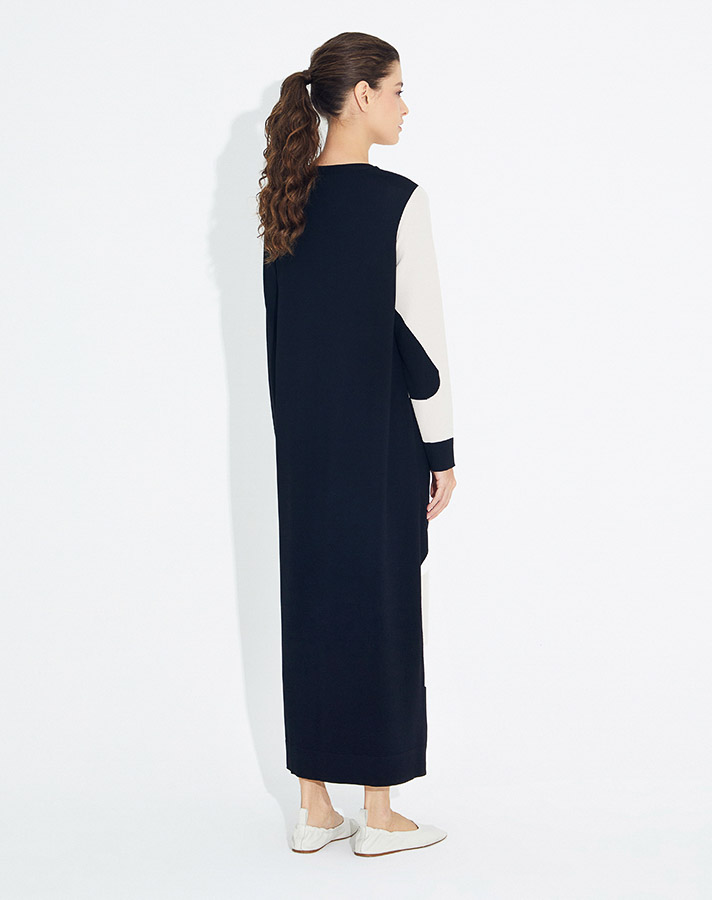 T23Y-4025 Wave Patterned Long Knitwear Dress - 9