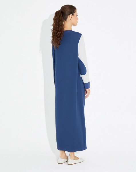 T23Y-4025 Wave Patterned Long Knitwear Dress - 11