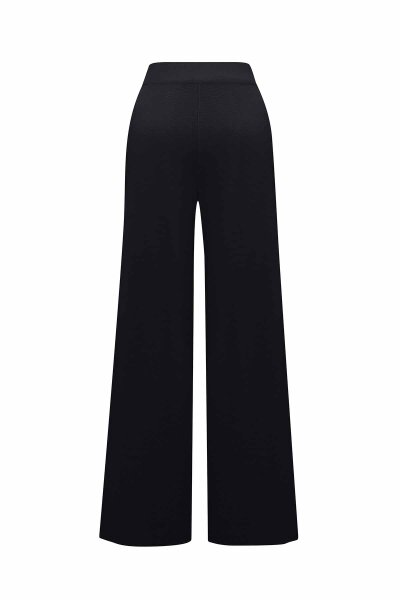 Wide Leg Knit Black Pants - MISS DALIDA (1)