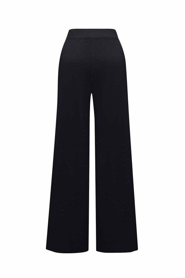 Wide Leg Knit Black Pants - 2