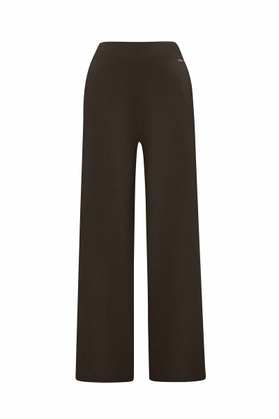 Wide Leg Knit Brown Pants - MISS DALIDA