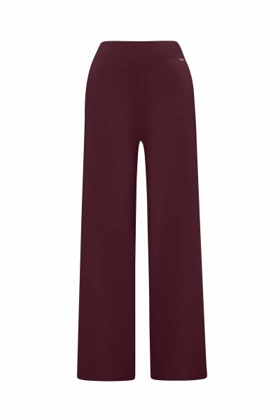 Wide Leg Knit Dark Burgundy Pants - MISS DALIDA (1)