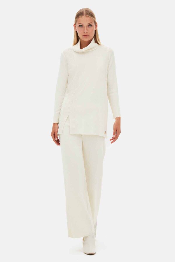 Wide Leg Knitted Trousers - 1