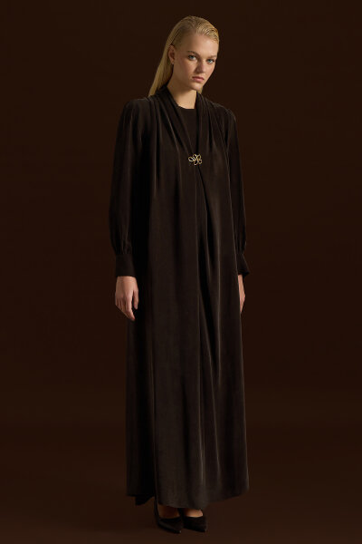 Brooch-Detailed Cupro Dress - MISS DALIDA (1)