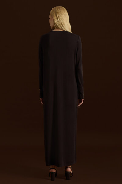 Knit Dress with Collar and Wrist Details - 3