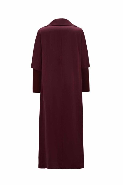 T26K-4006 Yakası Fermuarlı Cupro Elbise PLUM - 2
