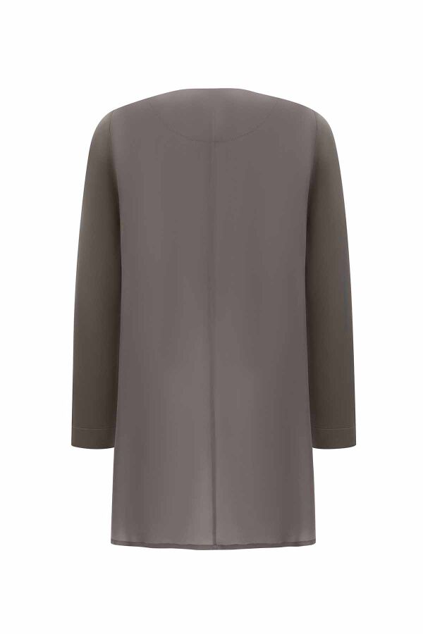 Yakası Fermuarlı Cupro Tunik - 7