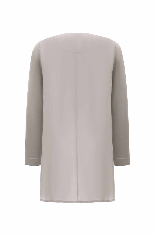 Yakası Fermuarlı Cupro Tunik - 3