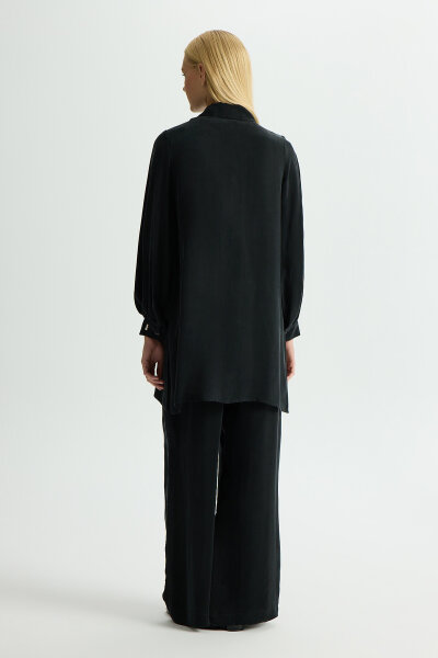 Wide Leg Cupro Trousers with Side Embroider - MISS DALIDA (1)