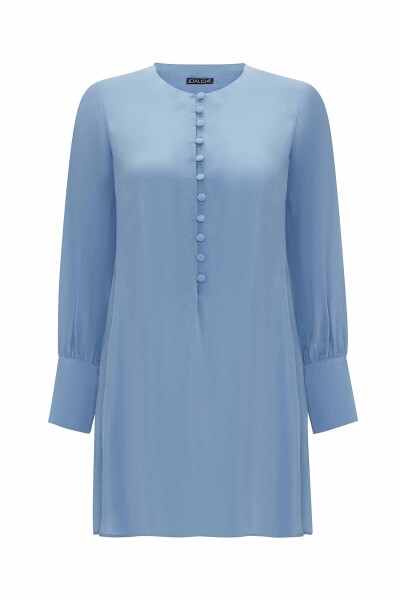 Yuvarlak Yaka Brit Detaylı Tunik - 6