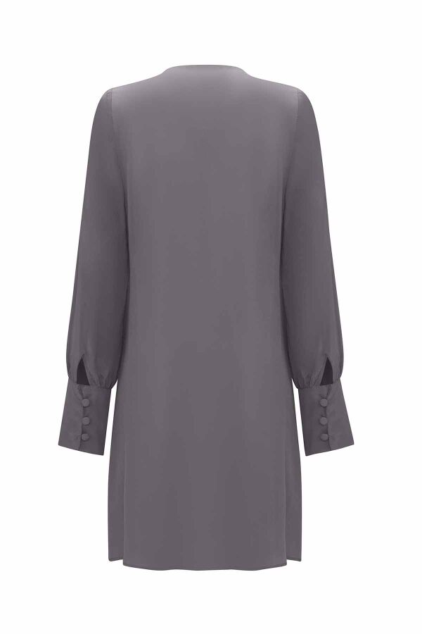 Yuvarlak Yaka Brit Detaylı Tunik - 8
