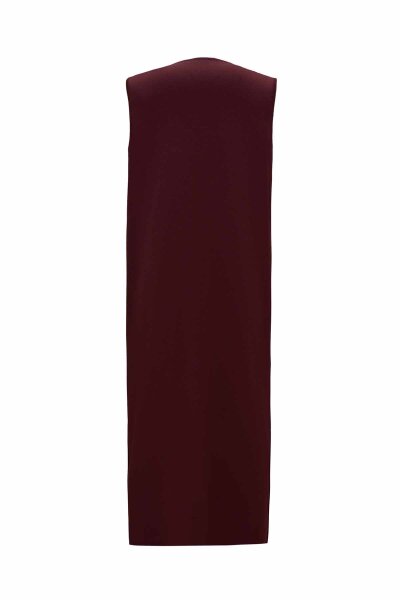 T26K-1002 Yuvarlak Yaka Çıtçıtlı Triko Yelek TOGA-BORDO - MISS DALIDA (1)