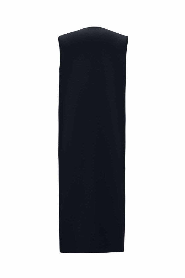 T26K-1002 Yuvarlak Yaka Çıtçıtlı Triko Yelek OASI-DARK NAVY - 2