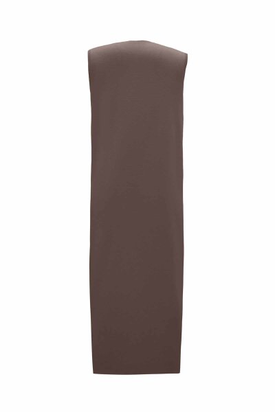 Yuvarlak Yaka Çıtçıtlı Triko Vizon Yelek - 2