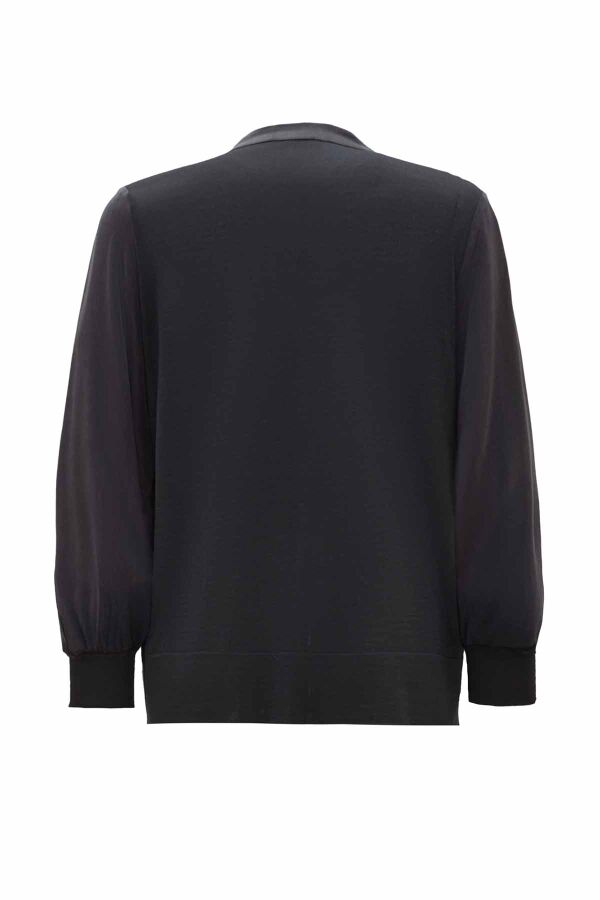 T26K-8200 Yuvarlak Yaka Fermuarlı Düz Renk Kap VATE-DARK GREY - 2