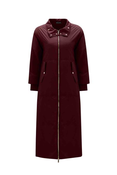 Zipped Long Burgundy Coat - 4