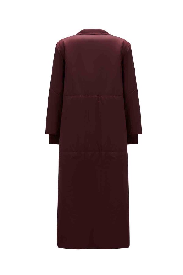 Zipped Long Burgundy Coat - 6