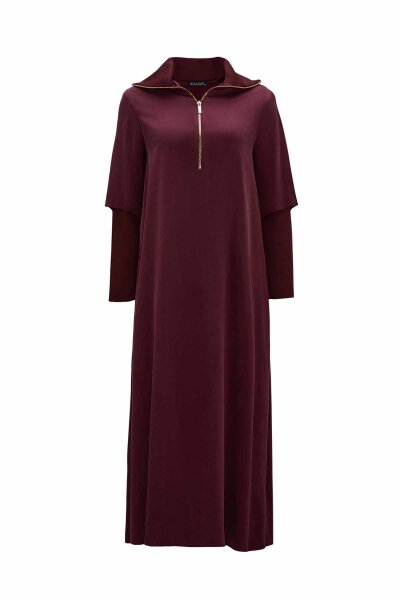 Cupro Dress with Zippered Collar 