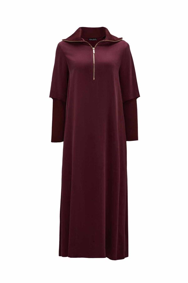 Cupro Dress with Zippered Collar - 1