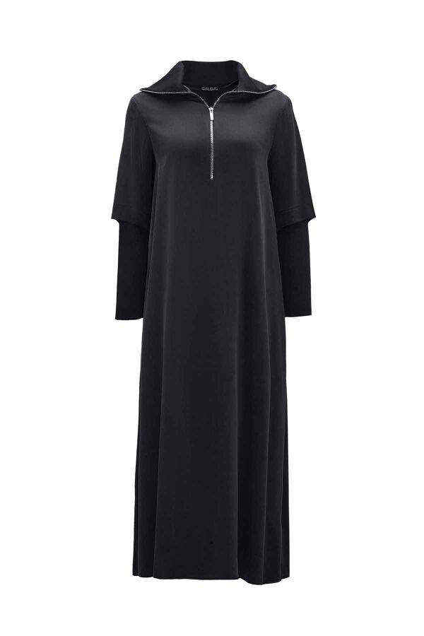 Cupro Dress with Zippered Collar - 1
